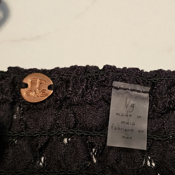 Free People Black Adella Crochet Bralette Black Lace Large - Picture 10 of 13